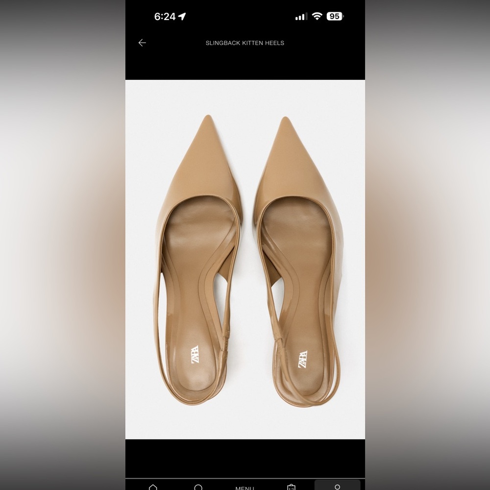 Zara kitten heel, pointy toe